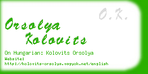 orsolya kolovits business card